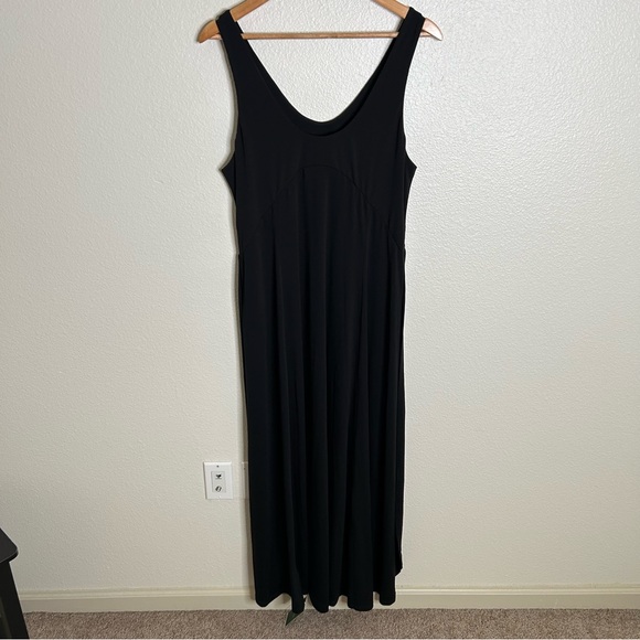 NWT Halara U Neck Backless Split Flowy Maxi Casual Tank Dress black large - Picture 10 of 12